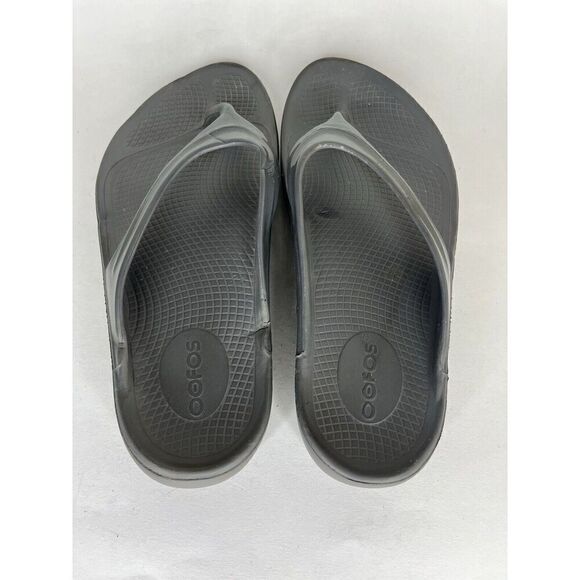 Oofos Sandals Flip Flops Women Size 9 Gray Rubber Comfort - Picture 5 of 14